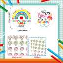 2 x 1008Pcs Happy First Day of School Stickers Rainbow Pencil Apple Self-Adhesive Sticker Decals for Back to School Scrapbook Envelope Decor 2 Style