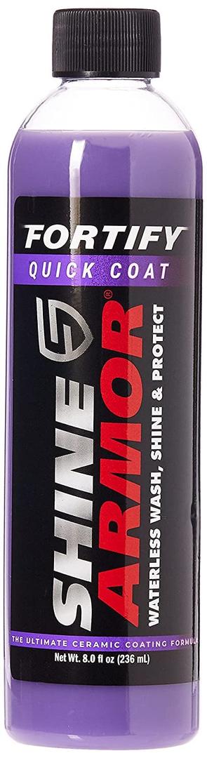 Ceramic Coating Top Coat for Cars Fortify Quick Coat Car Wax Polish Spray Waterless Wash & Wax Hydrophobic Top Coat Polish & Polymer Paint Sealant Detail Protection 8 Fl Oz by SHINE ARMOR