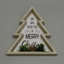 Christmas Decorations for Home Farmhouse Merry Christmas Tree with Pinecones Wooden Decorative Block Rustic Tabletop Xmas Party Holiday Dcor
