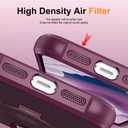 Apple iPhone 12 & 13 Pro Max Case: Invisible Magnetic O-Ring Stand Military-Grade Translucent Case - Wine Red