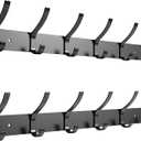 Heavy Duty 2-Pack Wall Mounted Coat Rack | with Hooks for Coats, Hats, Keys & Towels | Space-Saving Organization for Entryway, Mudroom & Bathroom, Black