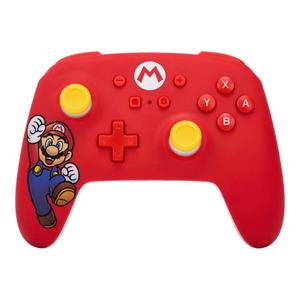 PowerA Wireless Nintendo Switch Controller - Mario Joy, AA Battery Powered (Battery Included), Pro Controller for Switch, Advanced Gaming Buttons, Officially Licensed by Nintendo