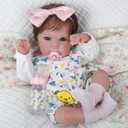 WOOROY Realistic Reborn Baby Dolls - 18 Inch Lifelike Newborn Baby Dolls Girl Real Life Soft Body Baby Doll Gift Toy with Feeding Accessories for Kids Age 3+