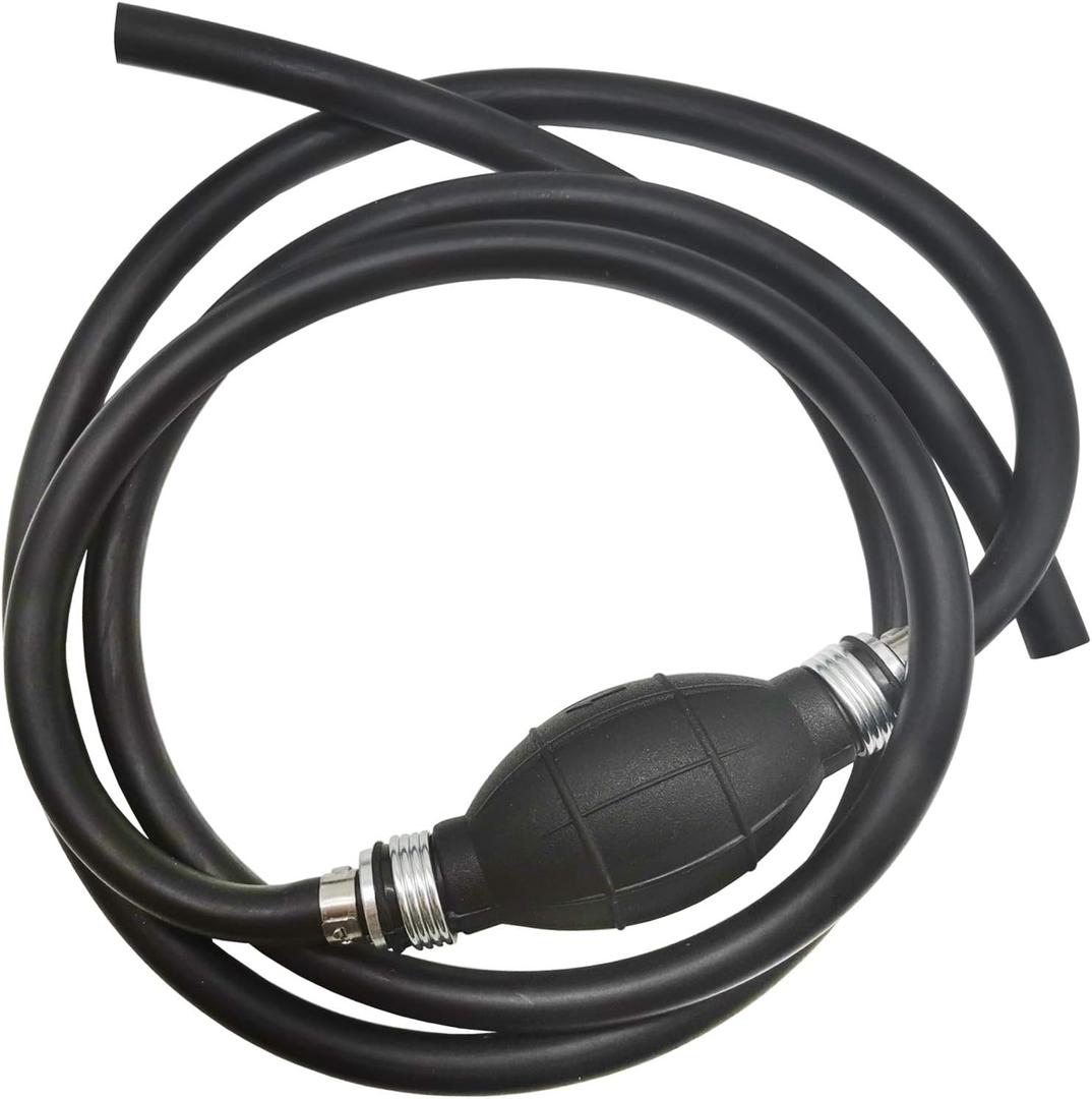 Tihood Fuel Line Assembly, 5/16" Hose Line Marine Outboard Boat Motor RVs Fuel Assembly with Primer Bulb Steel Hose Clamps 6FT