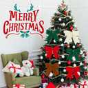 12 Pcs Velvet Bows for Christmas Tree 6 Inch, Vintage Christmas Bows Holiday Ornaments Wreath Gift Bow for Garland DIY Craft Wrapping Decor (Red, Khaki, Brown, Green)