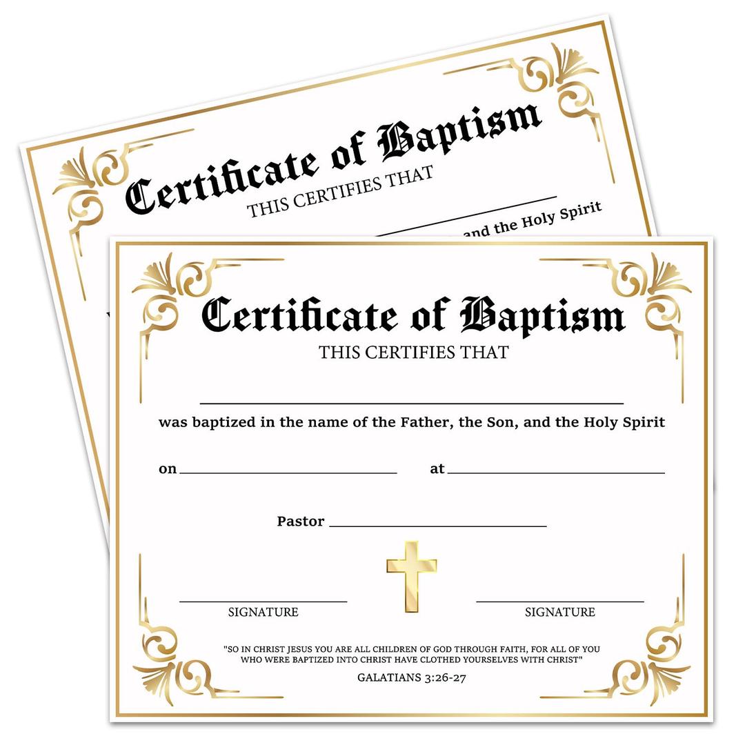 25 Baby Baptism Dedication Certificate with Babies Christening Dedication Certificates for Church Baptism Gifts 8 x 10 Inches - J845
