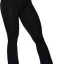 Sunzel Flare Leggings, Crossover Yoga Pants with Tummy Control, High-Waisted and Wide Leg (Large, Black)