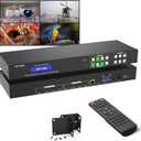 MT-VIKI 4K HDMI Matrix Switch 4x4 with Audio Extraction +Web GUI+ Remote, Rack Mount Switcher & Splitter, 4K@30Hz, EDID, RS232, LAN Port, APP for Conference Room, Church (4 in 4 Out)