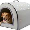 Jiupety 2 in 1 Dog House Indoor, Comfy Cave Bed Covered Dog Bed, Portable House for Large Dogs, 3XL(39"32"28"), Up to 90 Lb, Grey
