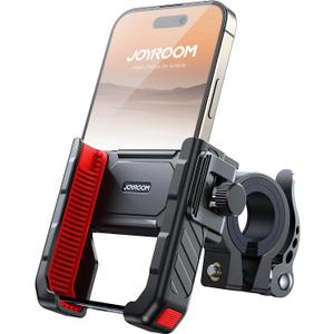 JOYROOM Motorcycle Bike Phone Mount Holder - Bicycle Handlebar Cell Phone Mount - Stroller Scooter Phone Clip for iPhone Samsung Galaxy 4.7''-7'' Smartphones (Red)