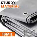 20x40 FT Tarp Waterproof, 16 Mil Tarps Heavy Duty Waterproof Multipurpose Protective Cover UV Resistant Rip & Tear Resistant with Grommets Reversible for Home Boats Cars Camping