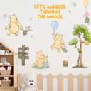 Winnie Wall Stickers for Kids, Winnie Character Stickers, The Pooh Inspirational Sticker, The Pooh Removable Sticker for Kids Baby Nursery Children Room Living Room Bedroom Playroom Wall Decoration