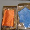 Halloween Deluxe Costume for Adult Fake Collar Detachable Dickey Collar Orange Square Neck Scarf Synthetic Short Wigs with Mesh Net Wig Caps Cosplay