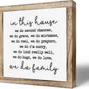 Farmhouse Home Decor, In This House We Do Family Sign,Farmhouse Family Rules Box Plaque, Inspirational Wall Art for Living Room or Front Porch, Warm Home Decoration and Housewarming Gift