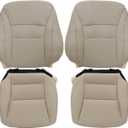 FZJDSD Light Tan Driver & Passenger Side Bottom & Top Lean Back Microfiber Leather Replacement Seat Covers Compatible with Honda Accord 2013 2014 2015 2016 2017