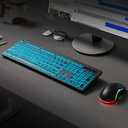 Backlit Large Print Wireless Keyboard and Mouse Combo, 2.4G Full Size Keyboards with Light Up Large Keys, Oversize Letters Keys Easy to See and Type, Quiet Keyboard Mouse for Windows, Laptop, PC