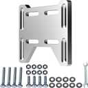 JNDO Mini Bike Adjustable Engine Mounting Plate(Silver), 7075 Aluminum, CNC Tough, Vibration Dampening, Drill-Free Installation, Suitable for Predator 212, Coleman, Baja, Small 4-Stroke Engines