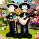 6FT Cinco de Mayo Inflatable Mariachi with LED Lights - Outdoor/Indoor Blow Up Decor for Mexican Fiesta, Halloween, Holiday Parties - Giant Festive Decoration