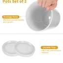 EFISPSS Ceramic Plant Pots, 6 Inch Pots for Indoor Plants, Planters with Drainage Hole and Saucer, Flower Pots Desktop Office Windowsill Decoration Gift Set of 2 - White