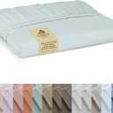 Linen Home 100% Cotton Percale Weave Fitted Sheet, Full Size, Blue Duck Egg, 1 Deep Pocket Fitted Sheet, Fits Mattress Upto 16" Crisp and Cool Strong Bed Linen, 54"X75"+15"