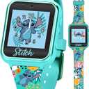 Disney Stitch Kids Smartwatch with Touchscreen, Camera, Games, Timer, Step Counter, Alarm & Calculator  Fun Interactive Watch with 10 Faces & Printed Silicone Strap  Fits Wrists 5.5" to 8" (Turquoise)