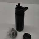 SipX Triple-Insulated Stainless Steel Water Bottle 25oz. With 3 Lids, BPA-Free Reusable Insulated Water Bottle Keeps Cold 24 Hours, Metal Water Bottle Made Of Sustainable Material For Hiking & Biking (Black)