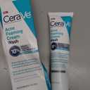 CeraVe Acne Foaming Cream Wash, Gentle Face and Body Cleanser with Benzoyl Peroxide 10%, Hyaluronic Acid, and Niacinamide, 10% Benzoyl Peroxide Treatment Clears Pimples and Blackheads 5 Oz