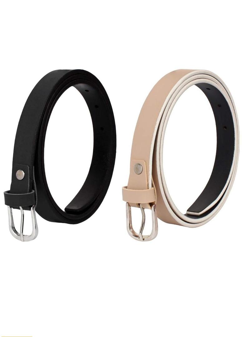 Women's Vegan Leather Belt (Pack of 2)