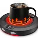 Mug Warmer, 30W Coffee Cup Warmer With 3 Temp Setting & Ambient Light, 2-12 Timer Smart Plate for Desk, Beverage, Coffee, Tea, Milk, Candle