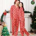 ANGELGGH Silk Christmas Pajamas for Family Matching Satin Holiday PJs Sets 2 Pcs Festival Party Button Down Sleepwear (Men, M, Silk Red Snowman)
