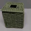 Sage Green Tissue Box Cover, Paper Rope Hand Woven Square Tissue Box Holder for Home Decor, Bathroom Countertop, Office, Bedside Table