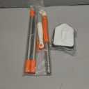 Long Handled Scrub Brush for Shower3-in-1 Cleaning Brushes with 3 Different Function Cleaning Heads Brush for Shower Cleaning Bathroom Kitchen Walls Tub Tile (Orange)