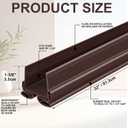 Yaocom 4 Strip 32 Inch Vinyl U Shape Door Bottom Seal, Slide on Weatherstrip Interior Door Bottom to Block Light and Reduce Noise Fits 32 x 1-3/8 Doors, Fills 1/2 1-1/2 Gaps(Brown)