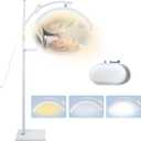 Lash Light Lash Lamp for Eyelash Extensions Adjustable LED Floor Eyelash lamp Half Moon Light Tattoo Shadowless Lighting for Beauty Skincare Nail Tech Tattoo Artists WR White