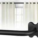 Blackout Curtain Rods for Windows 66 to 144 Inch, USFOOK Black Wrap Around Curtain Rod, Room Darkening Drapery Rods 35 to 148 inch (72-144")