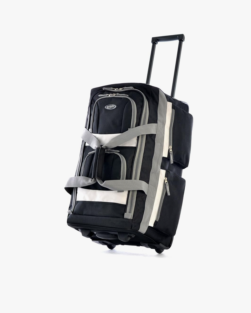 Wheeled Rolling Duffel Bag Water Resistant Luggage Lightweight Travel Suitcase with Retractable Handle