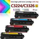 for Lexmark MC3224 MC3326 Toner Cartridges (with Chip),C3210K0 C3210C0 C3210M0 C3210Y0 Ink Cartridge for C3224dw MC3224i MC3224dwe MC3224adwe C3326dw MC3326i MC3326dwe C3426dw MC3426i Printer (4 Pack)