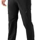 Rdruko Men's Hiking Pants Lightweight Quick Dry Water Resistant Outdoor Travel Work Fishing Pants 6 Pockets (Black)