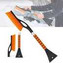 3 in 1 Ice Scraper & Snow Brush for Car Windshield, 85cm Extendable Ice Scraper and Snow Brush with 360°Pivoting Brush Head, Detachable Scratch-Free Snow Removal Tool Brush (Non-extendable-Orange)