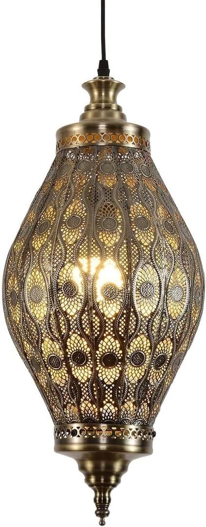 Turkish Lamp Vintage Chandelier Moroccan Lamp Etching Pendant Light, Brown Iron Hollow Arabic Ceiling Hanging Light Pendant Lighting for Kitchen Island Restaurant Hallway Foyer Turkish Lamp Vintage Chandelier Moroccan Lamp Etching Pendant Light, Brown Iron Hollow Arabic Ceiling Hanging Light Pendant Lighting for Kitchen Island Restaurant Hallway Foyer