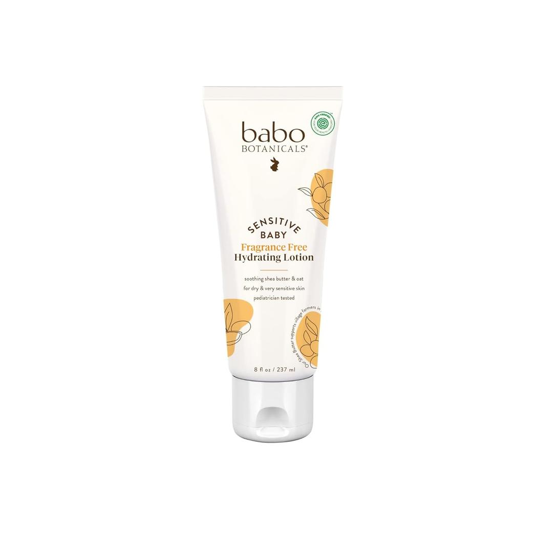 Babo Botanicals Sensitive Baby FragranceFree Daily Hydrating Baby Lotion For body & face For Babies, Kids & Adults with Sensitive Skin EWG Verified Vegan 