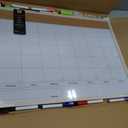 Calendar Whiteboard for Wall, 18x24 Inches Whiteboard Calendar Cork Board Combo, Magnetic Monthly White Board with Wood Framed, Hanging Dry Erase Board for Kitchen Home Office School Planner