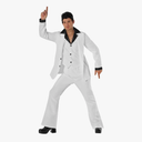 Morph Saturday Night Disco Costume Men 70s White Leisure Suit for Men 70s Fever Outfit Halloween Costumes For Adults Medium