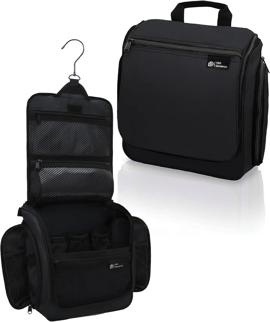 D&D Wanderlust D&D Hanging Travel Toiletry Bag for Men and Women Cosmetics, Makeup and Toiletries Organizer Kit with 10 Compartments