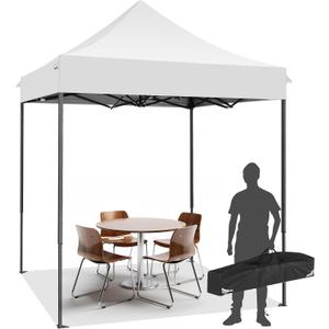 COBIZI 6.6x6.6 Pop up Canopy Tent Heavy Duty Without Sidewalls, Easy Set-up Commercial Outdoor Party Tent, 100% Waterproof Wedding Gazebo, 3 Height Adjustable with Carry Bag, White