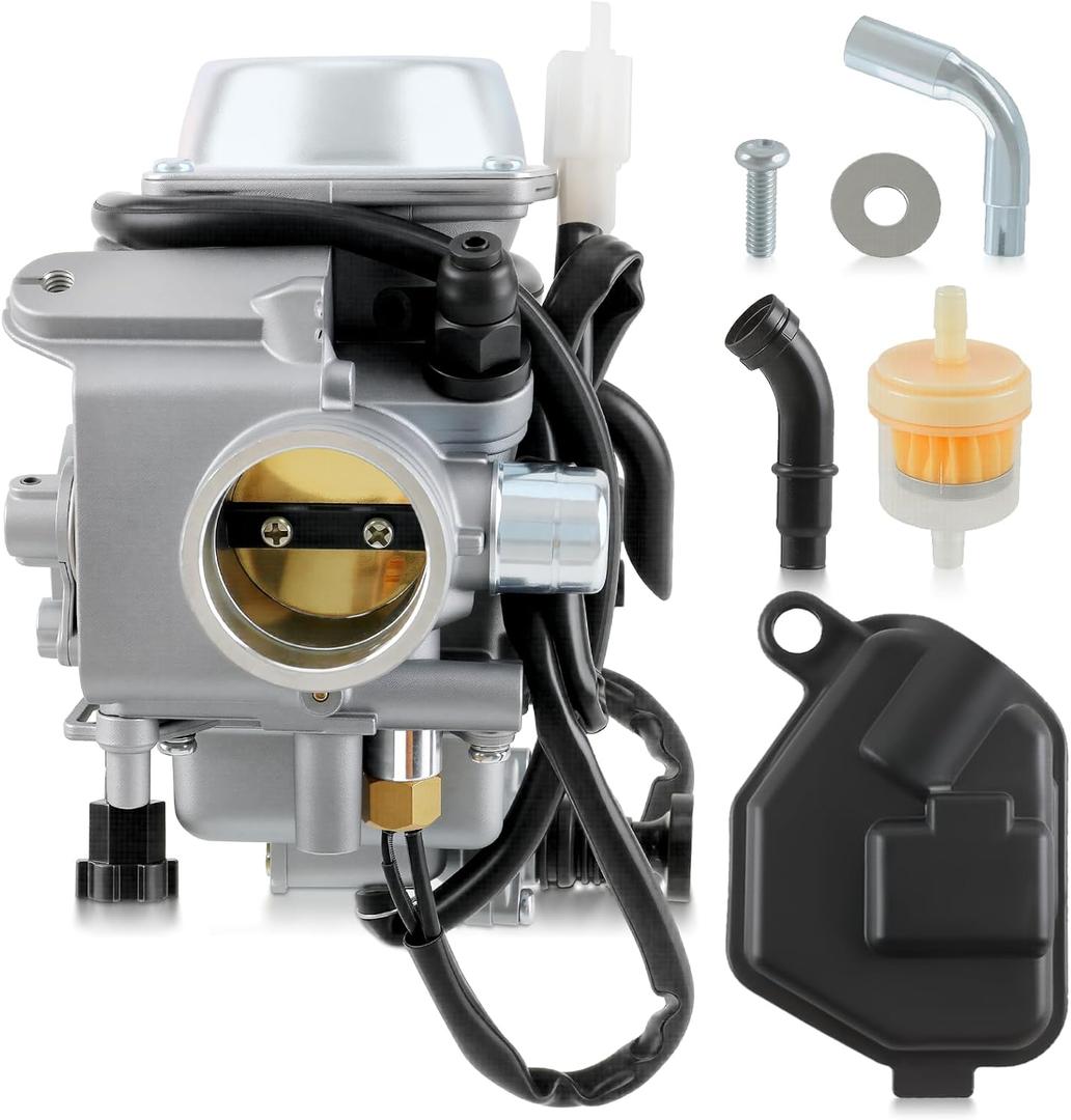 Carbhub Carburetor for Honda Foreman 450 TRX 450 TRX450ES TRX450FE TRX450FM TRX450S 1998-2004 Aftermarket Carb with Throttle Base Cover & Screw