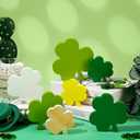 9 Pcs St Patrick's Day Wooden Table Decor Centerpiece Block Shamrock Clover Shape Irish Patty's Tiered Tray Tabletop Sign Decor for Office Mantel Dining Room Home Wood Saint Patrick Party Supplies