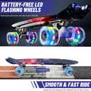 BELEEV 22 inch Skateboards for Kids, Cruiser Skateboard for Beginners Girls Boys Teens Adults, Mini Skateboards Classic Complete Skate Board with Skate T-Tool, Max Load 220 LBS