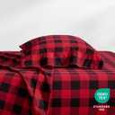 Bare Home Flannel Sheet Set Prints, 100% Cotton, Velvety Soft Heavyweight - Christmas Holiday Sheets - Double Brushed Flannel - Extra Softness, Comfort - Deep Pocket (Twin, Buffalo Plaid - Red/Black)