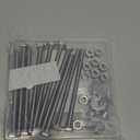 1/4-20 x 4 Hex Head Bolts Screws with Nuts, Flat & Lock Washers, 304 Stainless Steel Bolts and Nuts External Hex Drive Full Threaded 1/4 Bolt (10Sets)